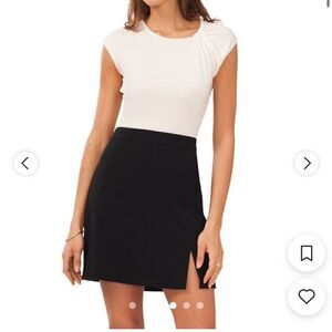 Halogen NWT White Twist Sleeve Tee in white size L $60